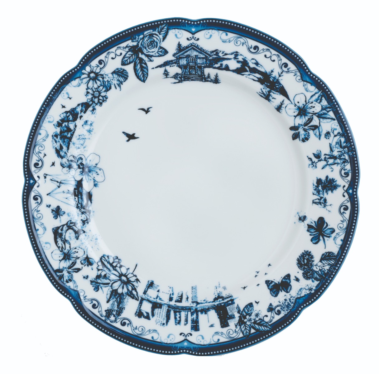 Fjord flat tallerken 27 cm blå