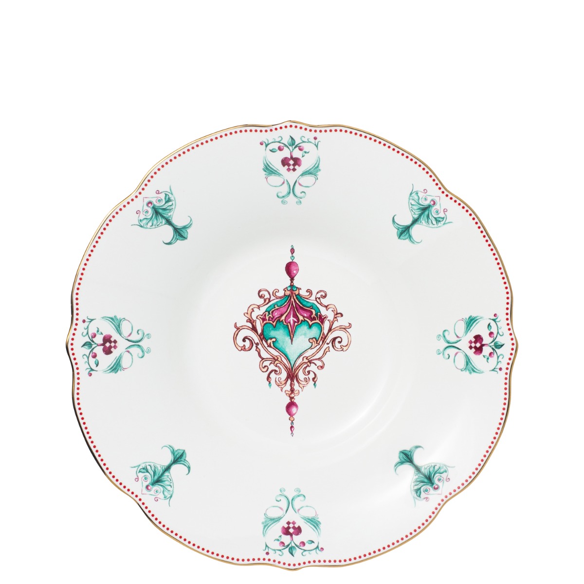 Lucia dyp tallerken 22 cm hvit, rød, grønn