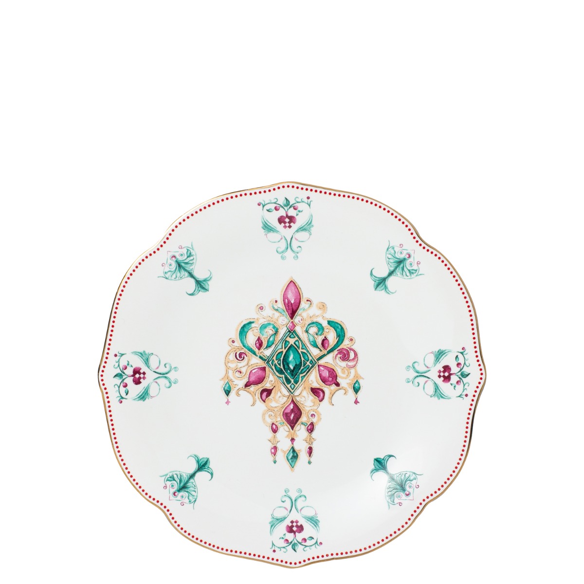 Lucia asjett 17 cm hvit, rød, grønn