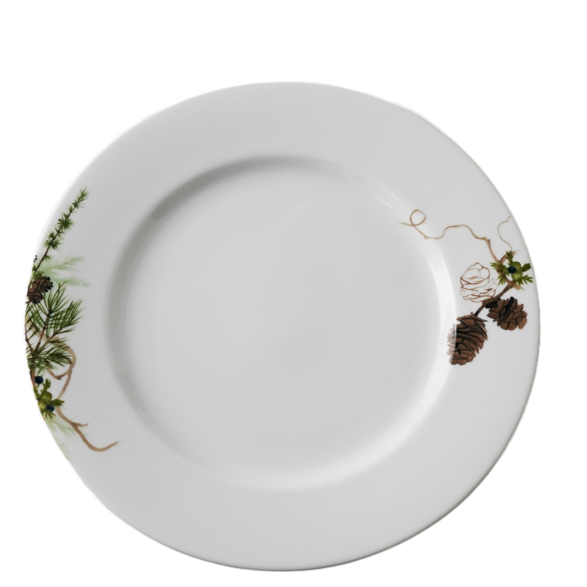 Nostalgi - Flat tallerken 27 cm Hvit, grønn