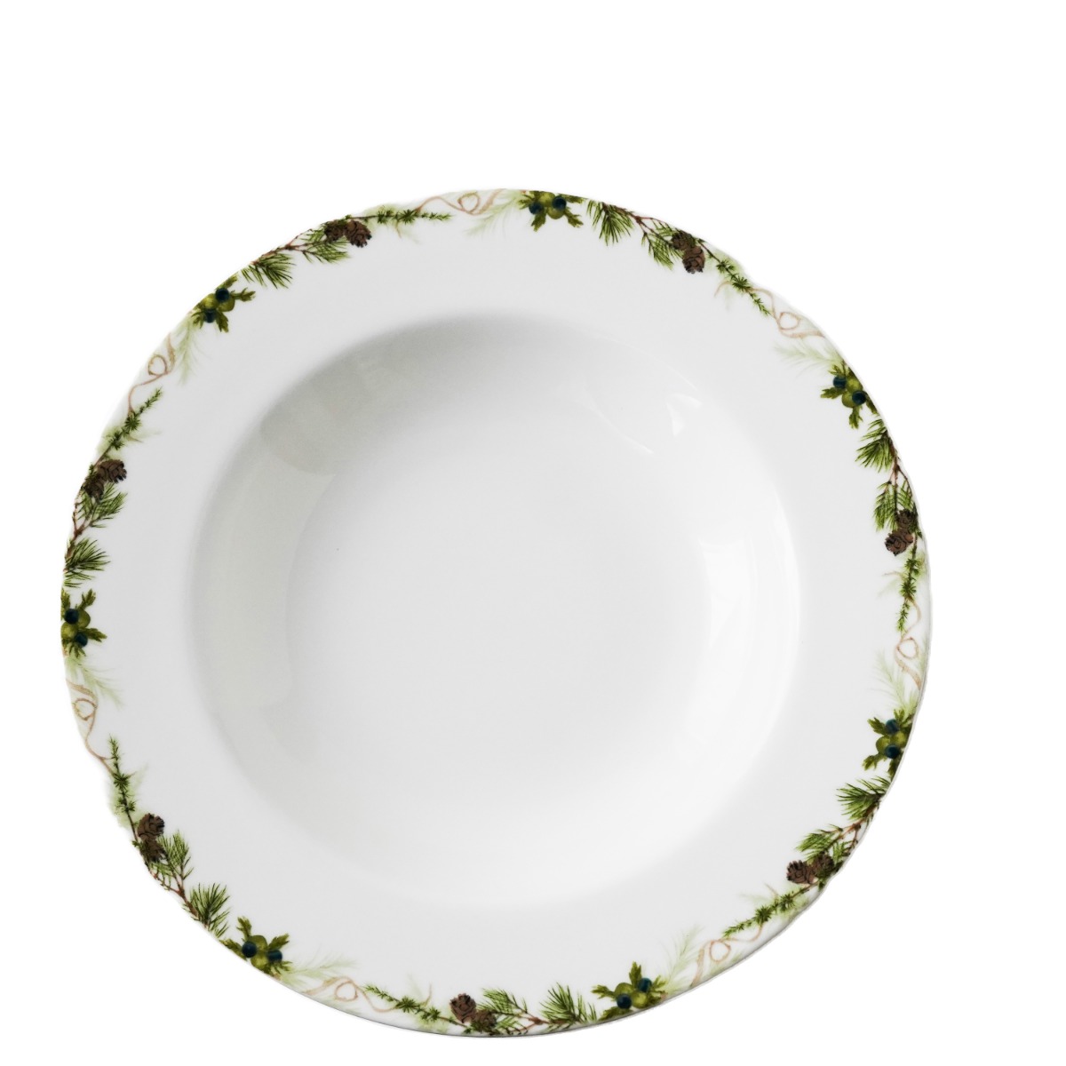 Nostalgi - Dyp tallerken 23 cm Hvit, grønn