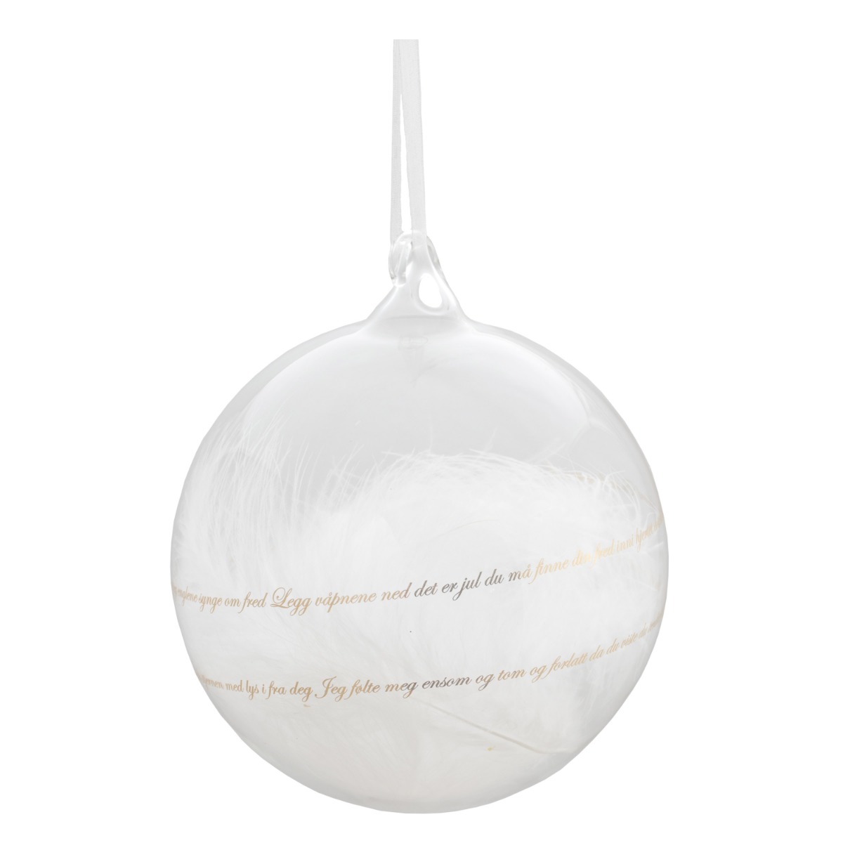 Himmel På Jord julekule gull m/sang 120 mm Klar