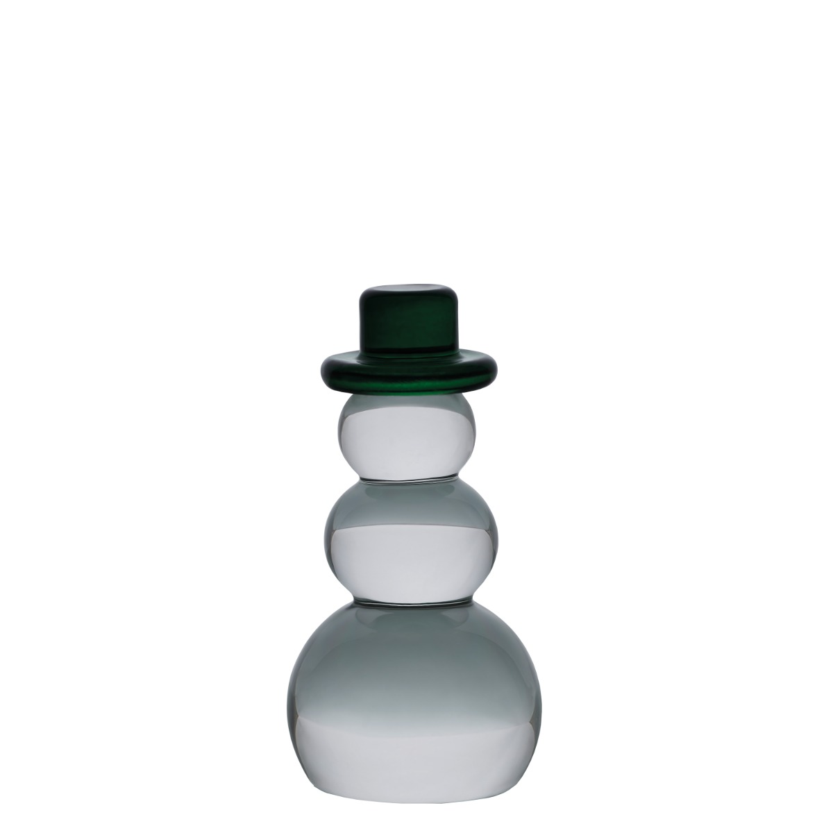 Snømann klar m/grønn hatt liten 9 cm