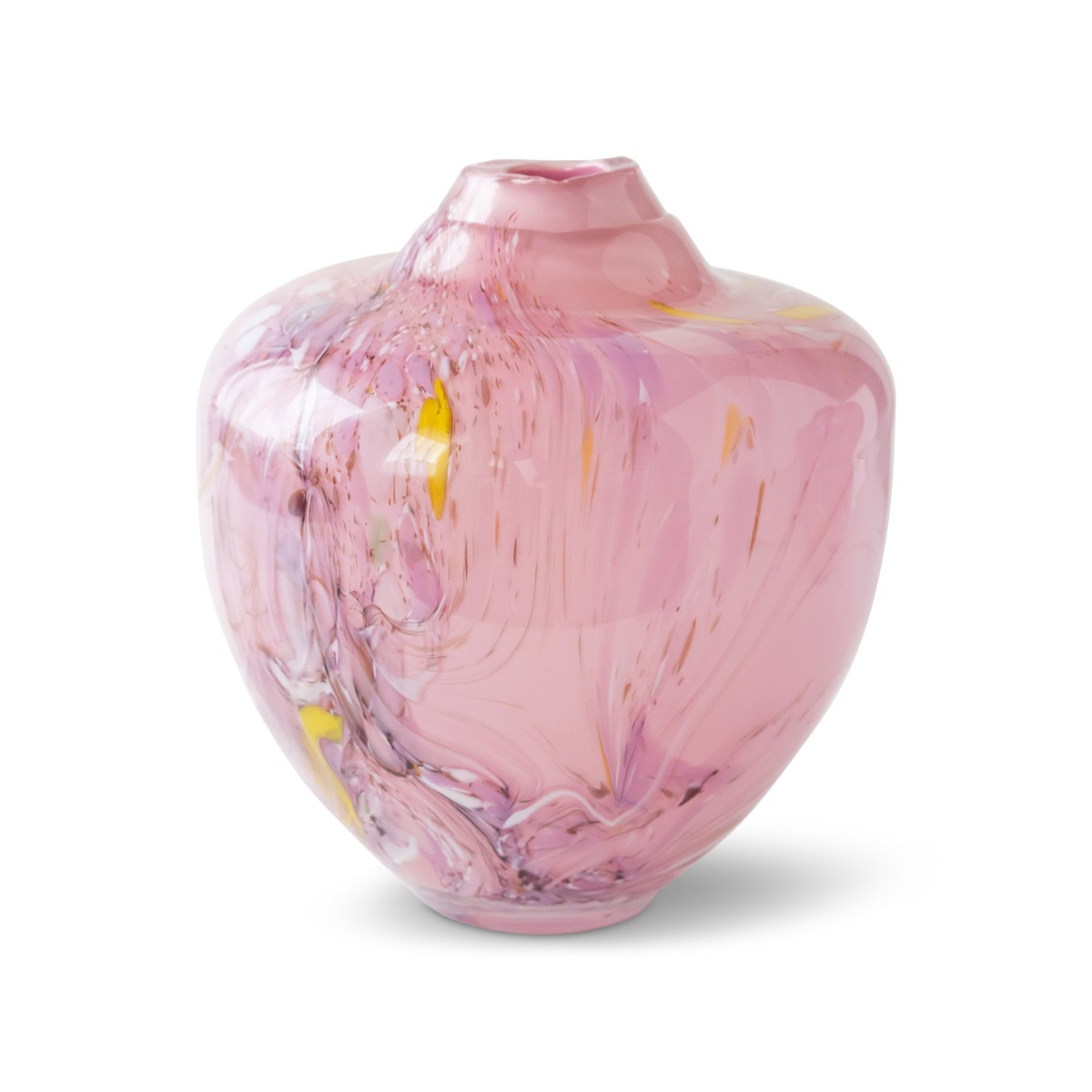 Unik skulptur kunstglass rosa multi medium 24 cm
