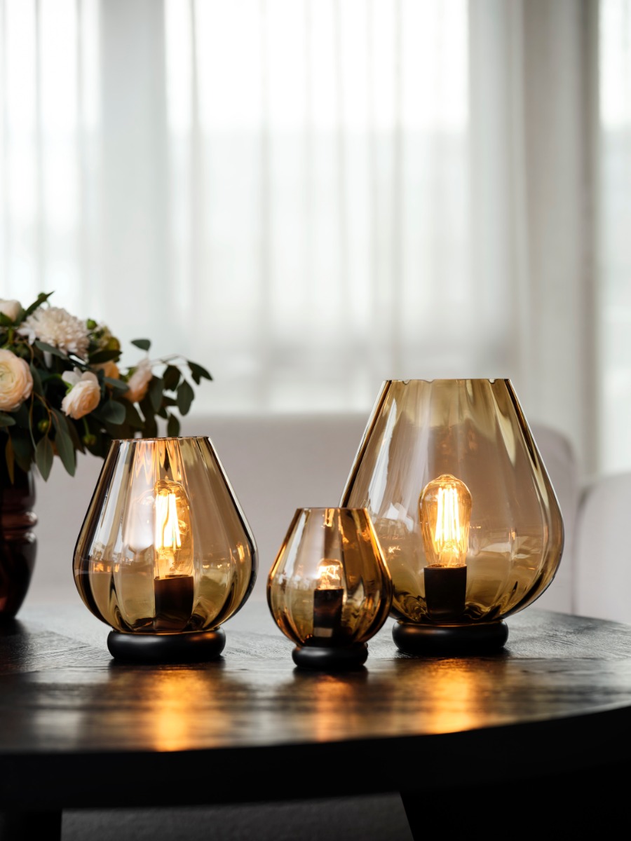 Rocks XO lampe liten caramel                                   m/stikk, bryter, krok