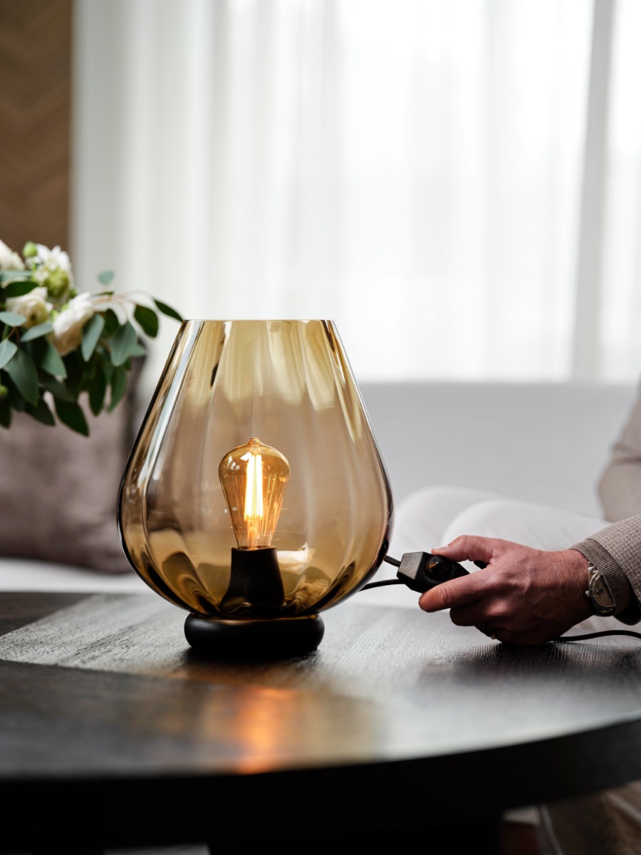 Rocks XO bordlampe stor caramel