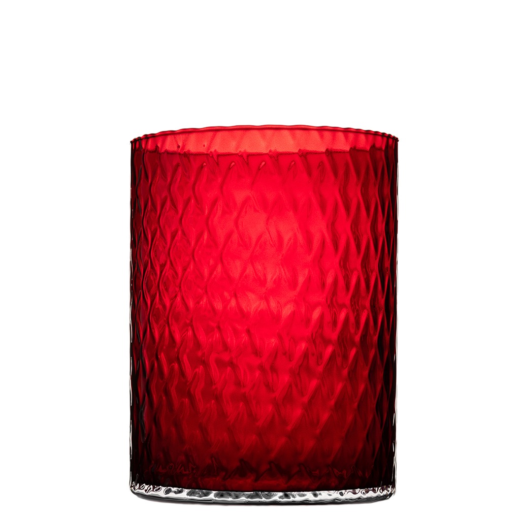 Harlekin Ruby stormlykt/vase rubinrød