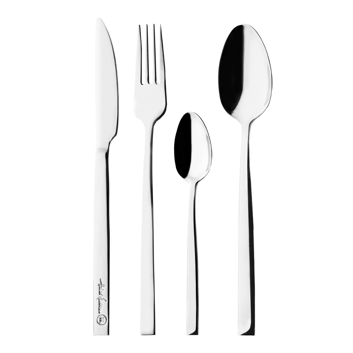 Pure Steel 24-delers bestikk i blankt stål