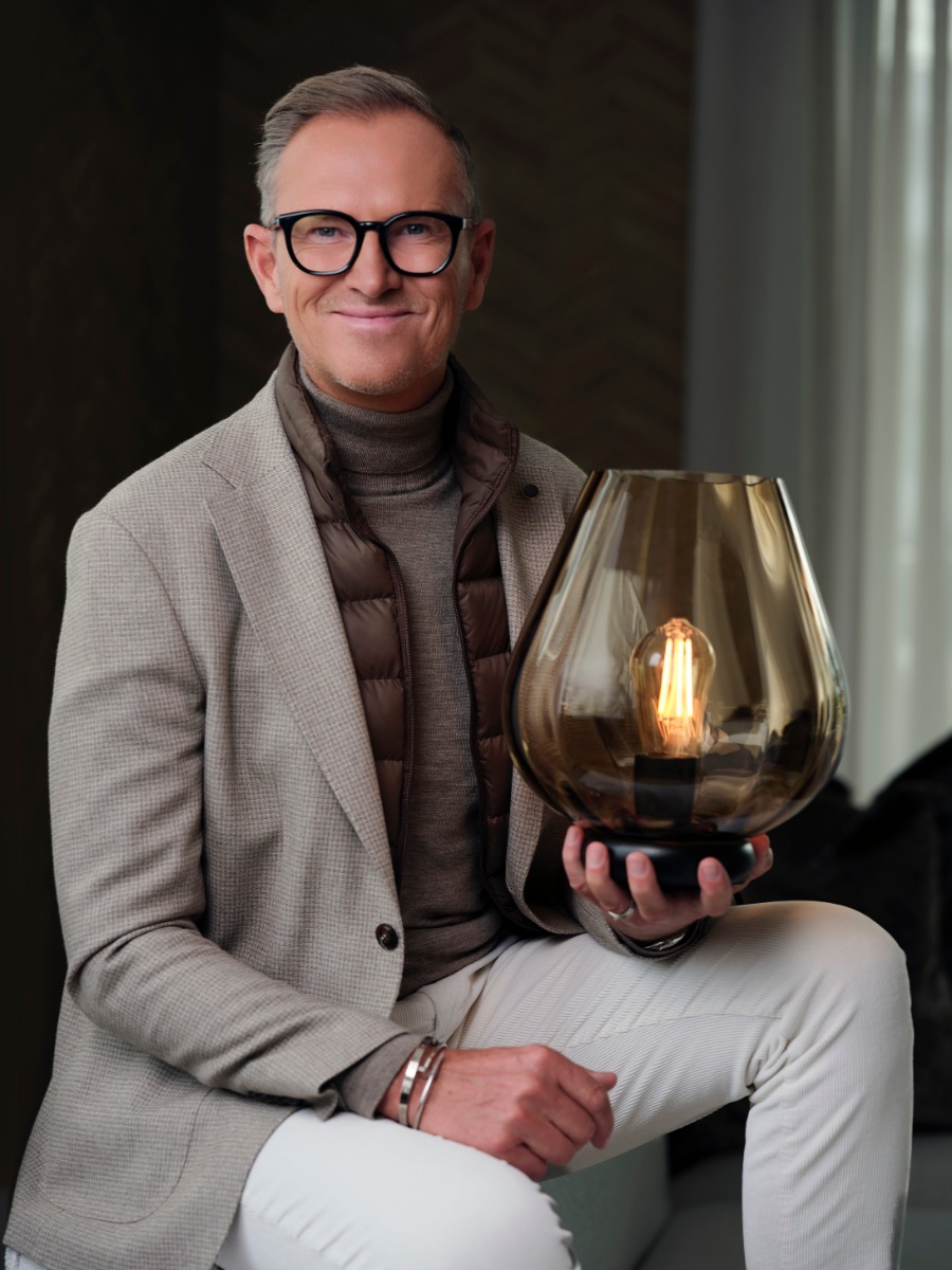 Rocks XO bordlampe medium caramel